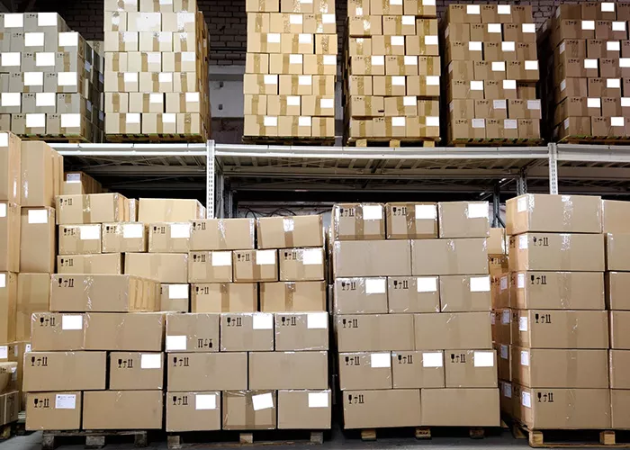 Goods in the warehouse awaiting shipment