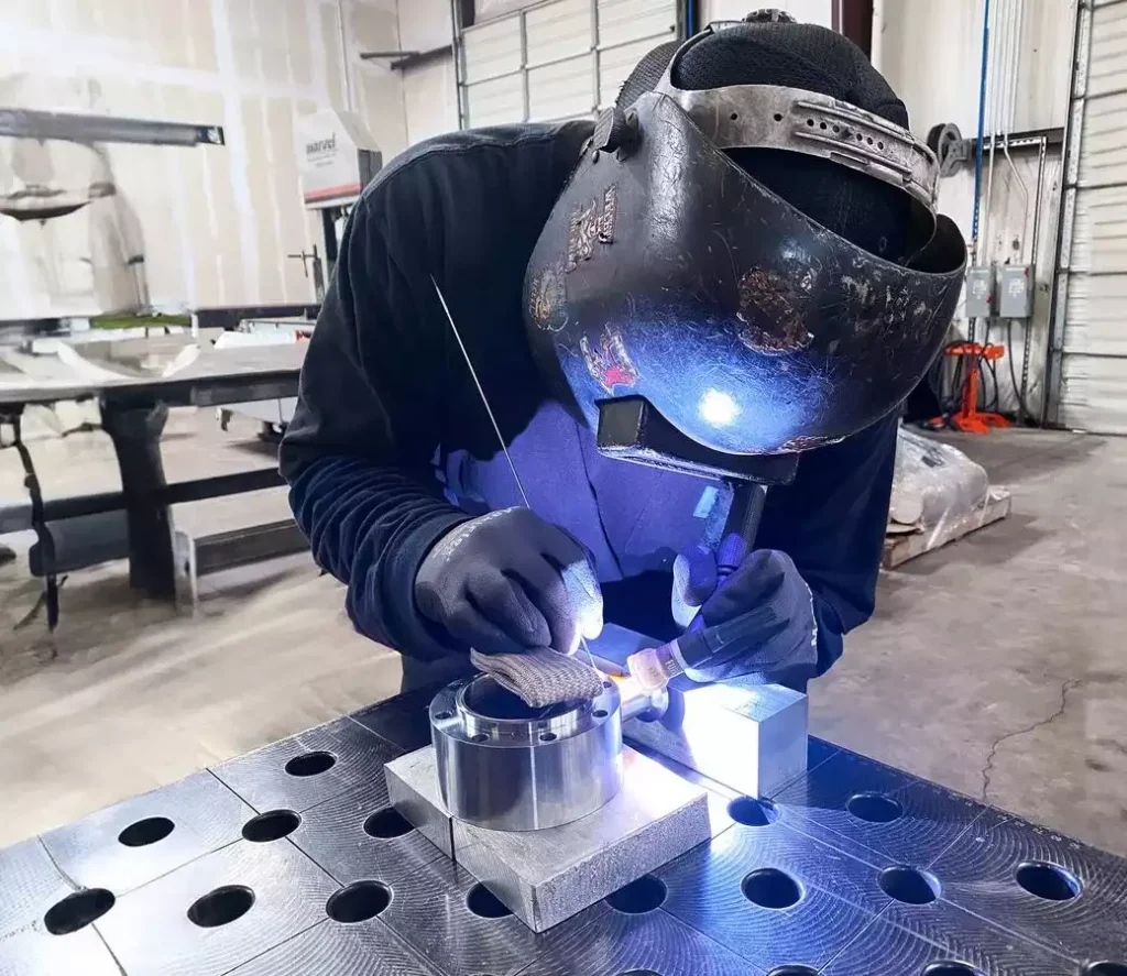 TIG Welding metal part metal fabrication