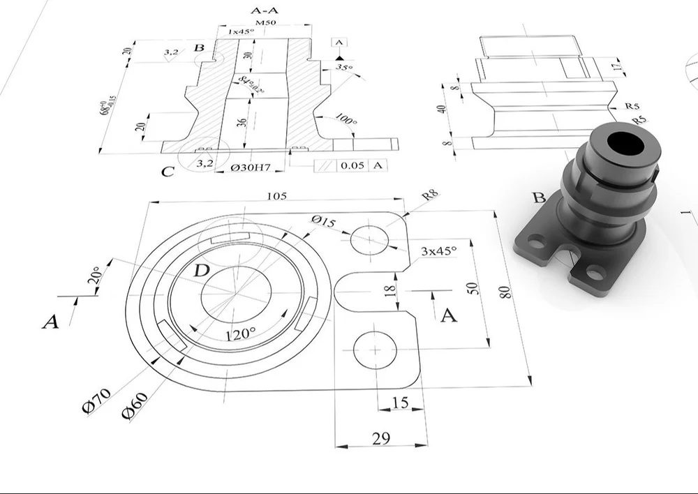 mechanical component drafting services